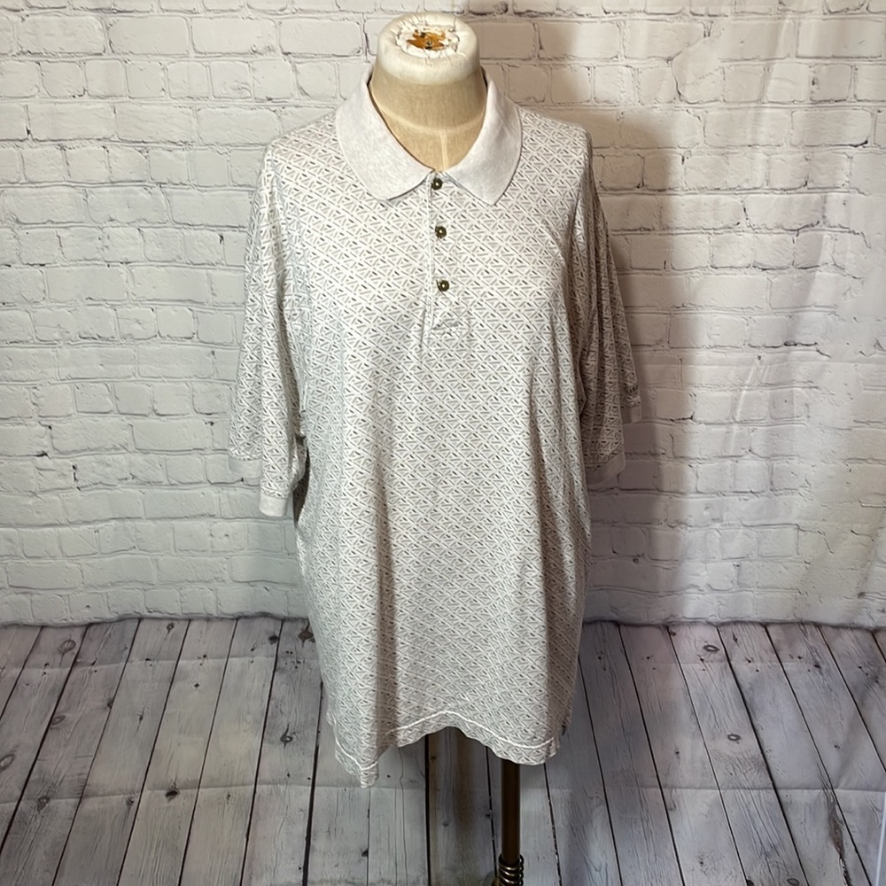 Vintage Izod Preppy Golf Polo Shirt Patterned Size XL Cotton